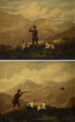 English Primitive School (19th century): Shooting on the Fells in the Lake District with Gun Dogs