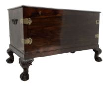 19th century camphor wood and mahogany silver chest