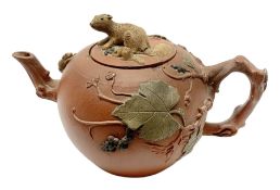 19th century Staffordshire redware teapot