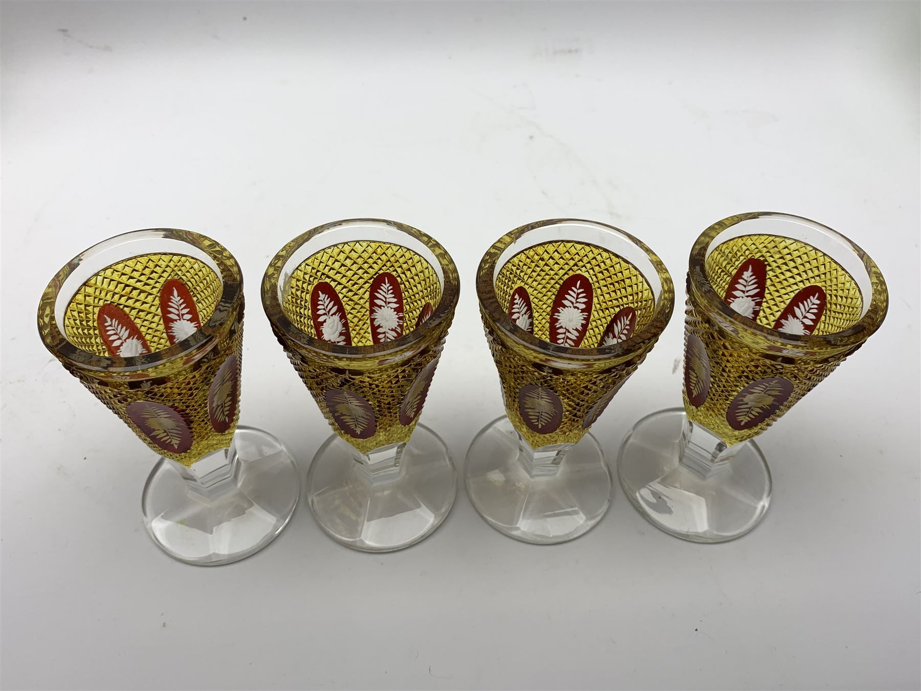 Set of four 19th century bohemian drinking glasses - Image 6 of 7