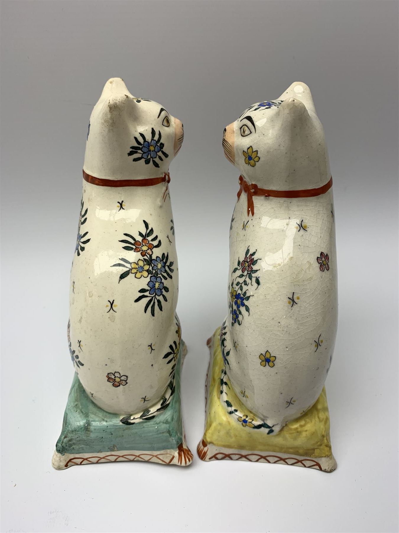 Pair of 19th century Staffordshire cats - Image 3 of 6