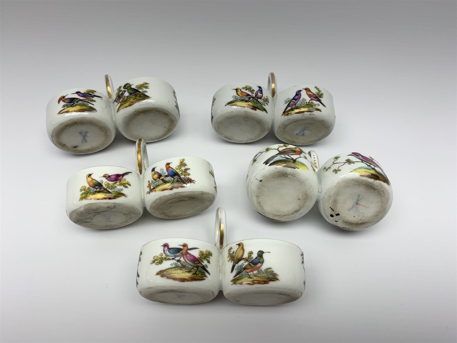 Set of four late 19th/early 20th century Meissen double salts - Image 4 of 4