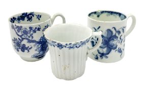 Three 18th century Worcester coffee cups