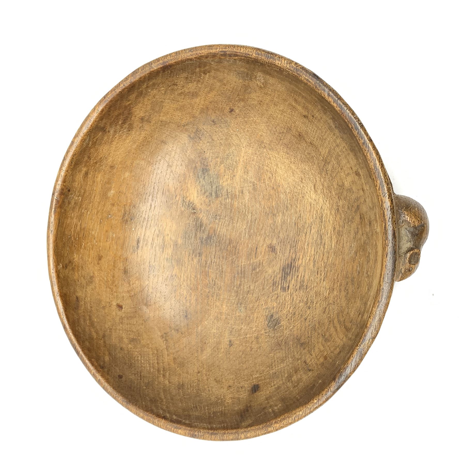 'Mouseman' adzed oak fruit bowl circa. 1950's - Image 8 of 8