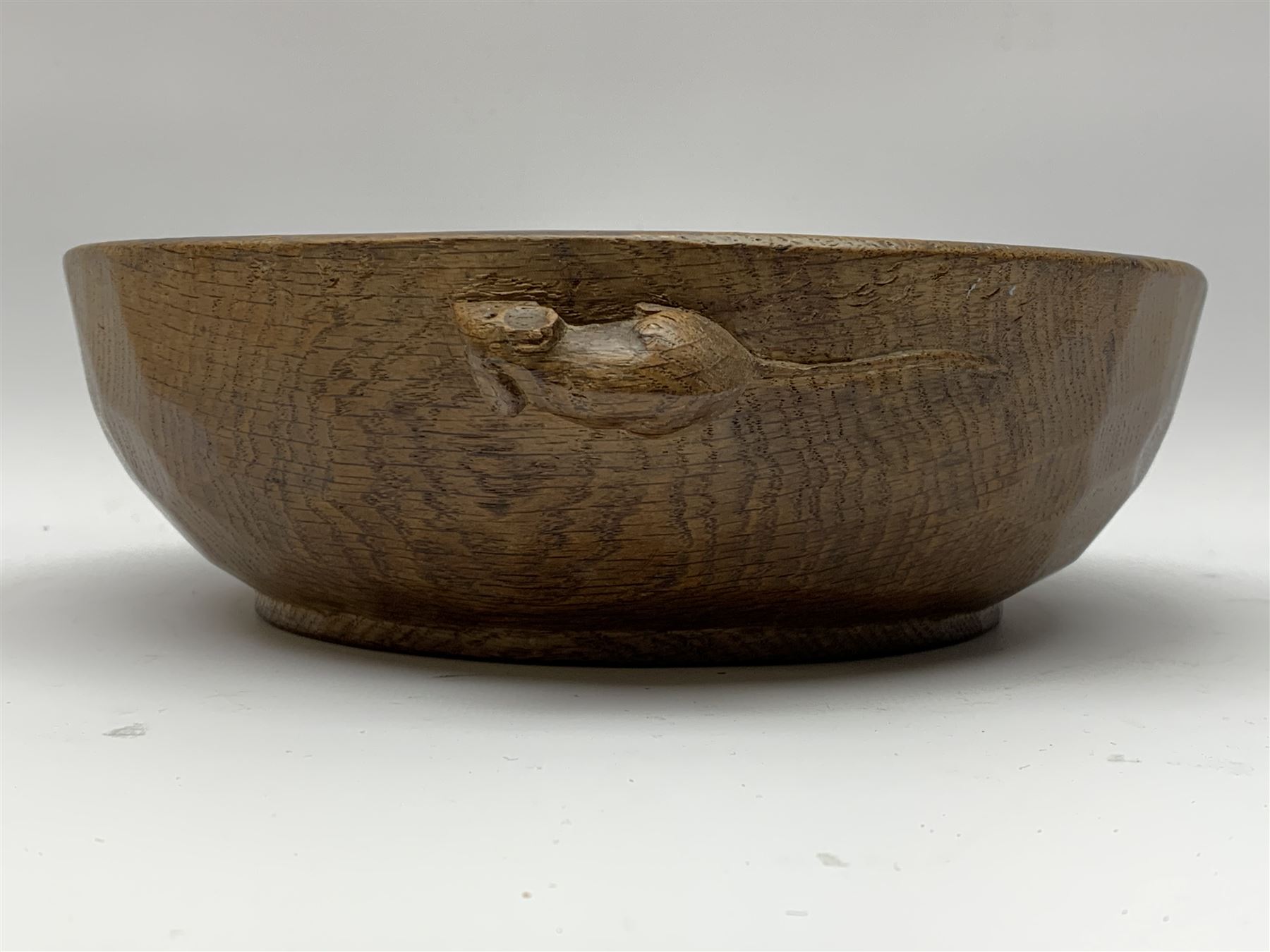 'Mouseman' adzed oak fruit bowl circa. 1950's - Image 6 of 8