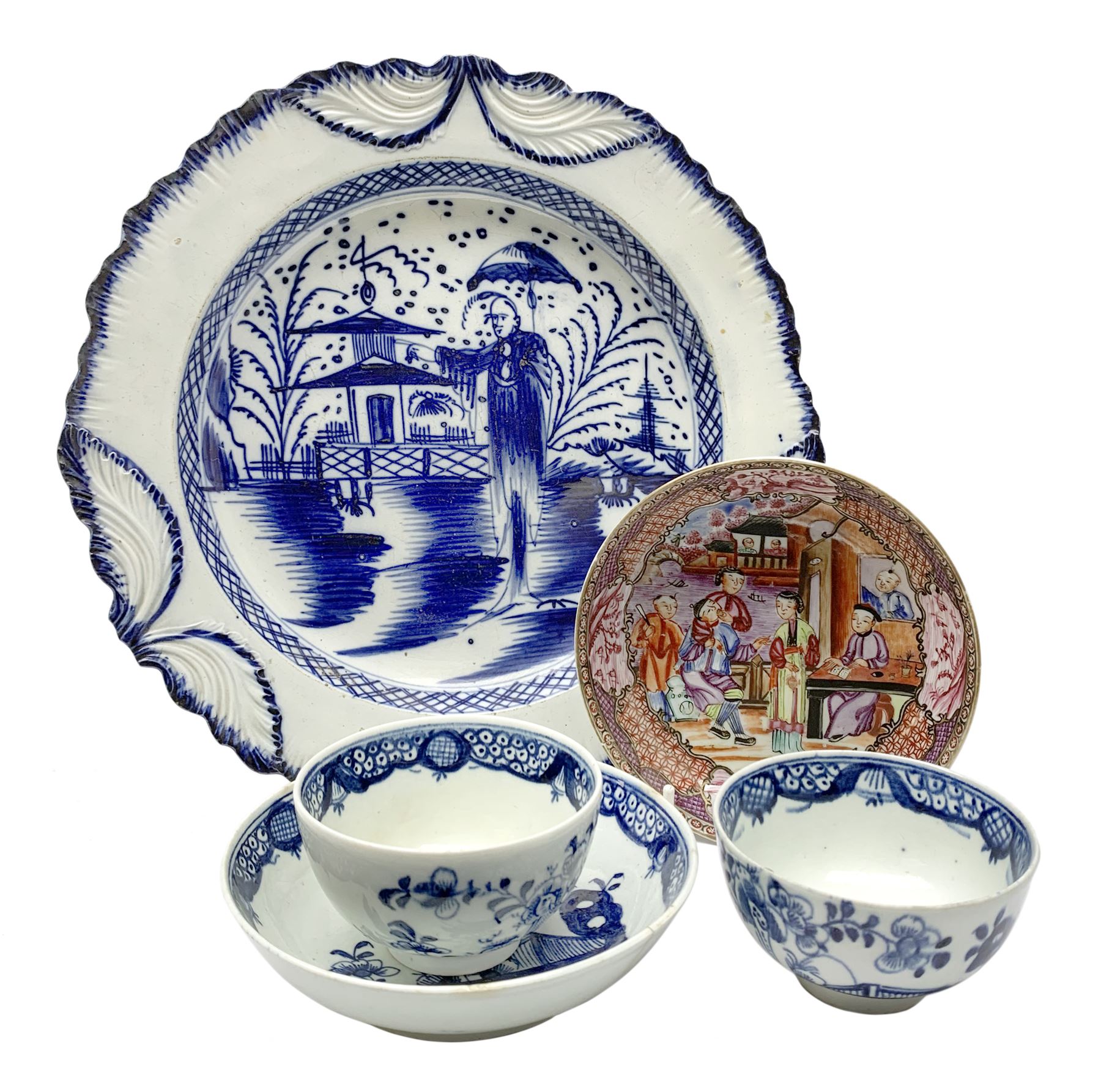 Late 18th century blue and white pearlware plate