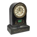 Victorian dome top black slate mantel clock