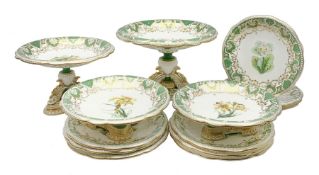 Late 19th century Davenport dessert service comprising two comports