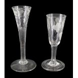 Two mid 18th century drinking glasses