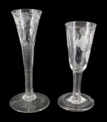 Two mid 18th century drinking glasses