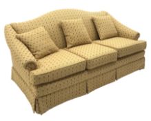 Plumbs Furniture - mahogany framed three seat sofa