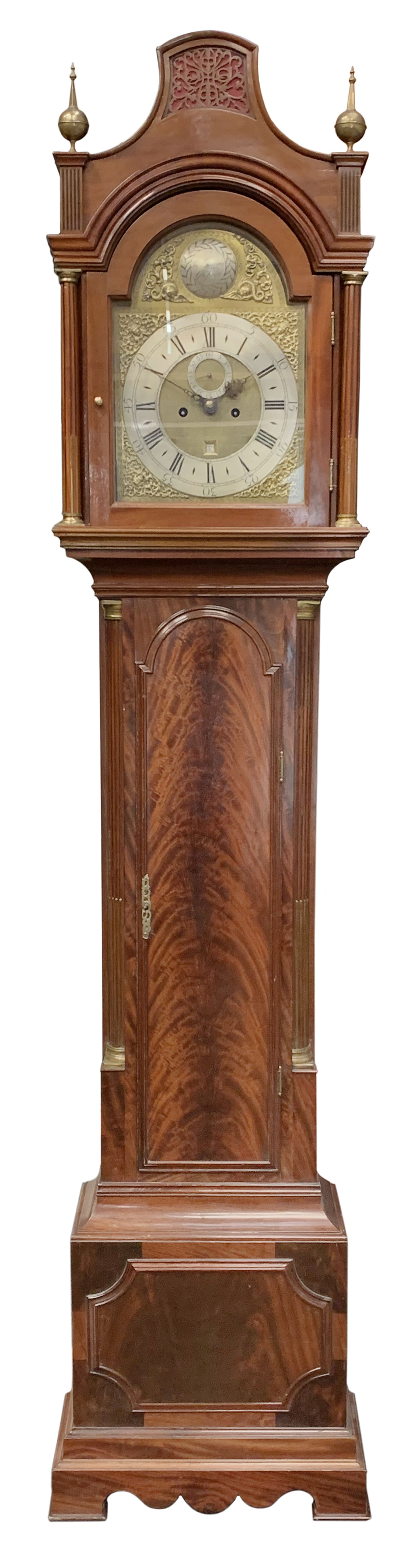 18th century and later figured mahogany longcase clock