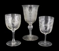 Large 19th century glass goblet