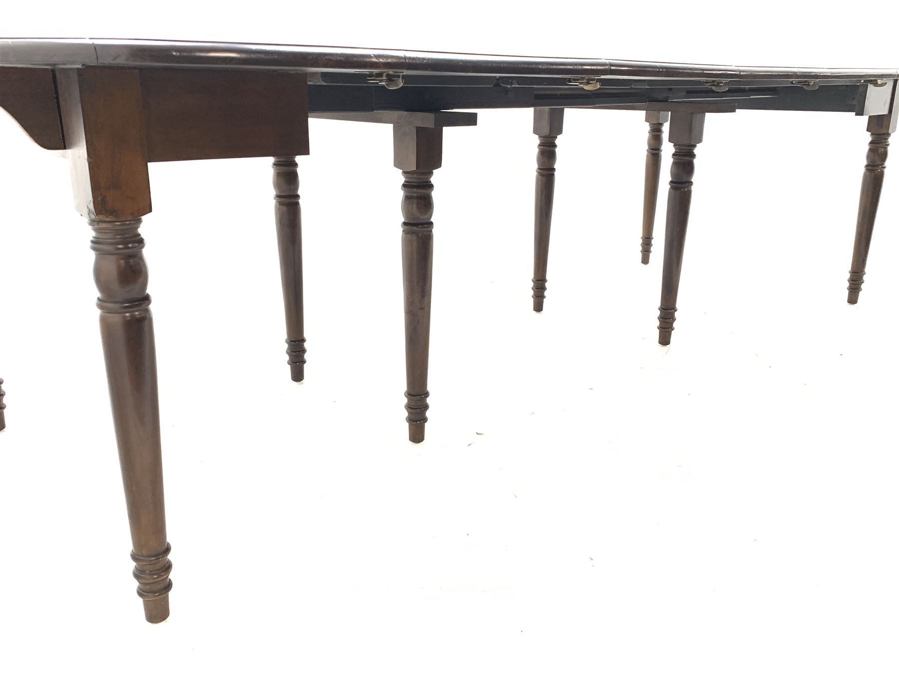 Oka Furniture - 'Petworth' French walnut extending drop leaf dining table with five additional leave - Image 4 of 4