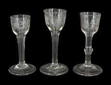 Three 18th century drinking glasses