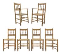 Set six early 19th century 'Whitby' country elm dining chairs