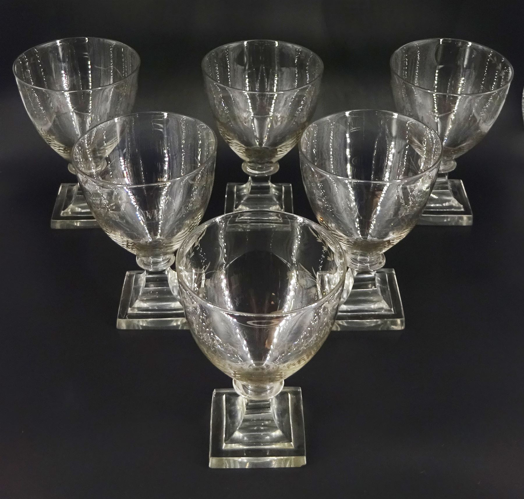 Set of six late 18th/early 19th century glass rummers - Image 2 of 4