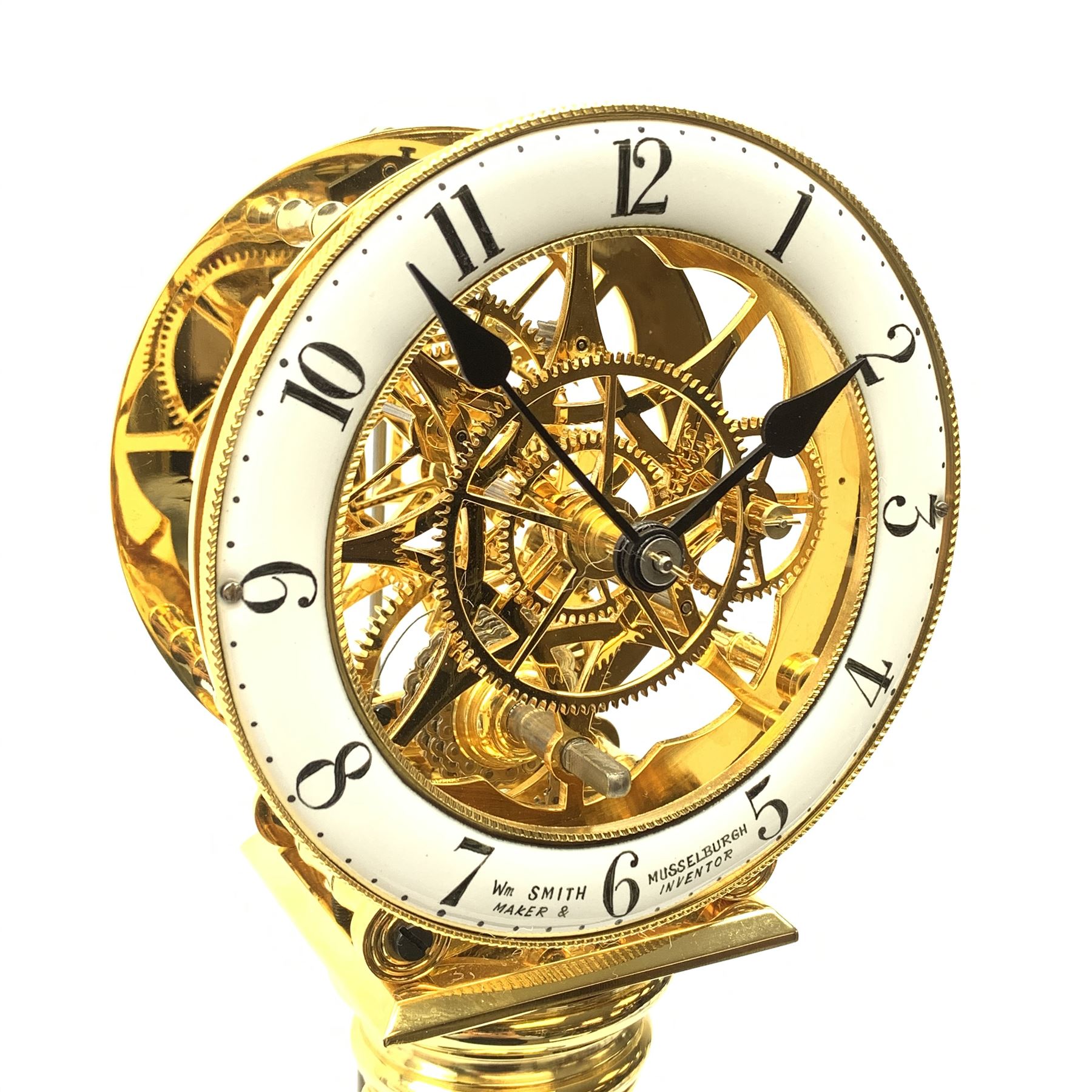 After William Smith of Musselburgh - Contemporary brass skeleton clock - Image 2 of 6