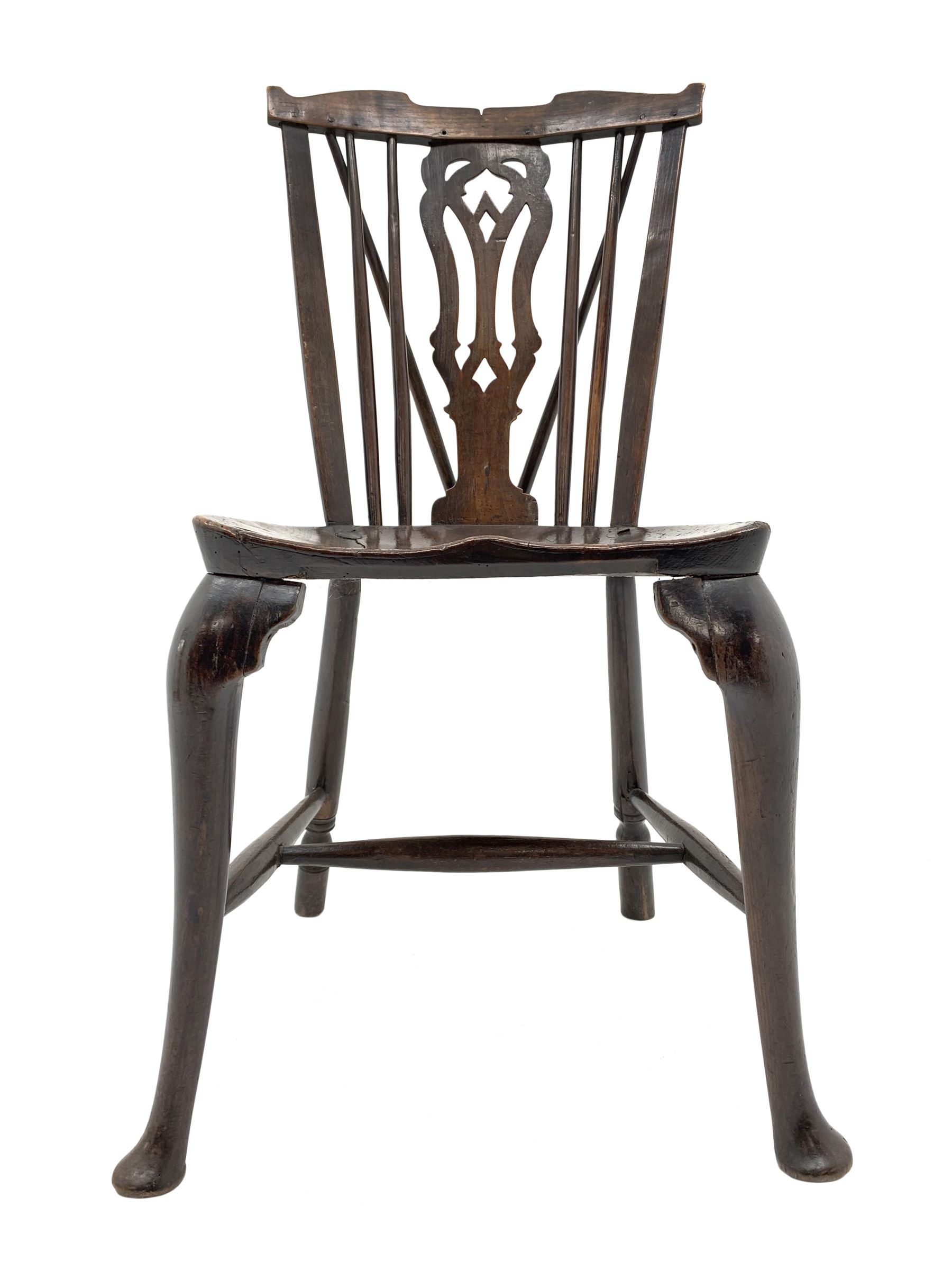 Late 18th century elm and beech Thames Valley Windsor chair
