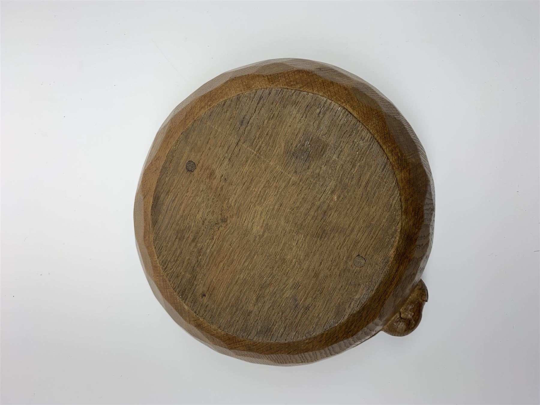 'Mouseman' adzed oak fruit bowl circa. 1950's - Image 4 of 8