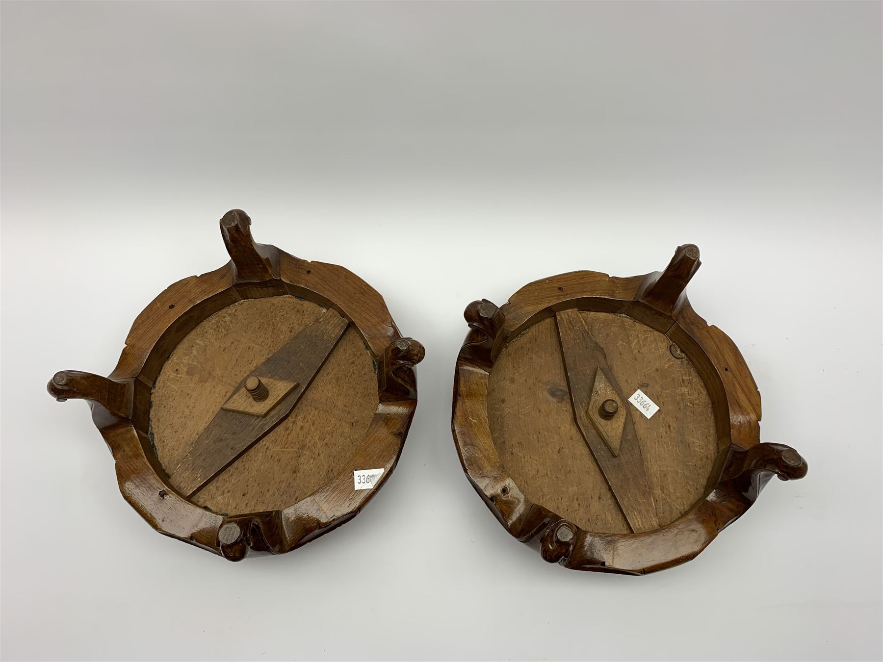 Pair of Victorian beadwork footstools of circular form - Image 3 of 3