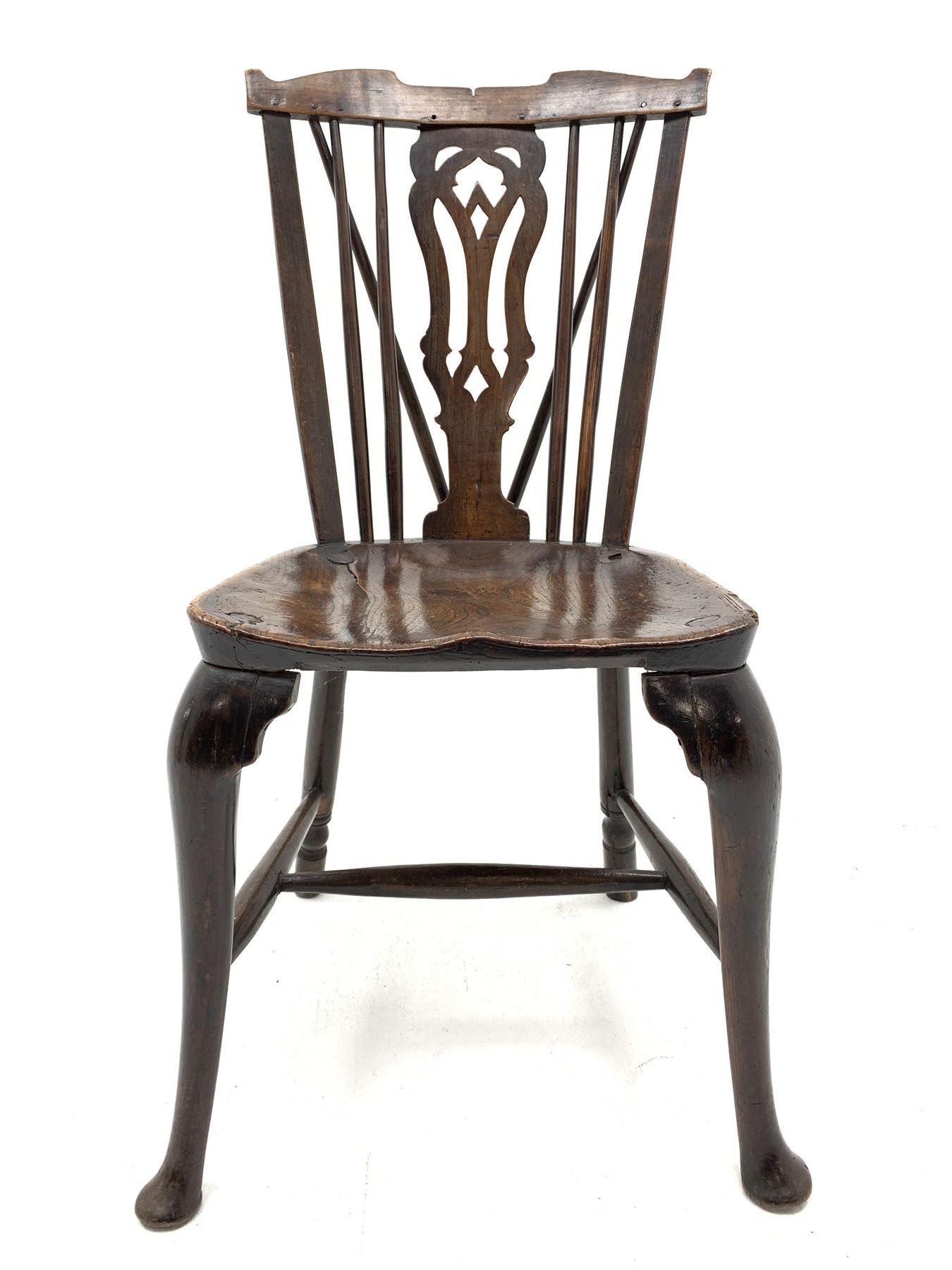 Late 18th century elm and beech Thames Valley Windsor chair - Image 4 of 9