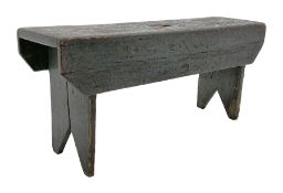 Late 18th century painted pine boarded bench seat