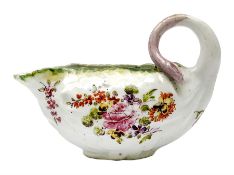 18th century Derby porcelain sauce boat