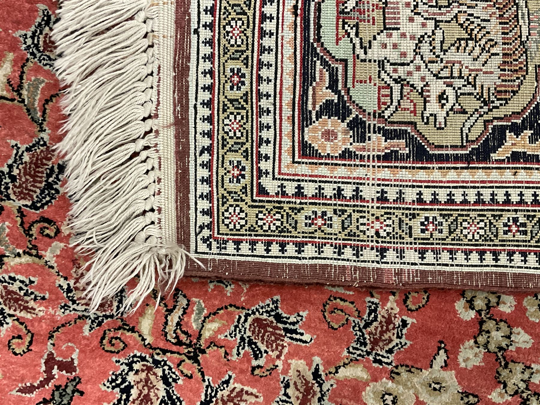 Fine Persian silk and cotton hunting rug - Image 4 of 5