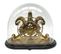 Late 20th century brass epicyclic skeleton clock