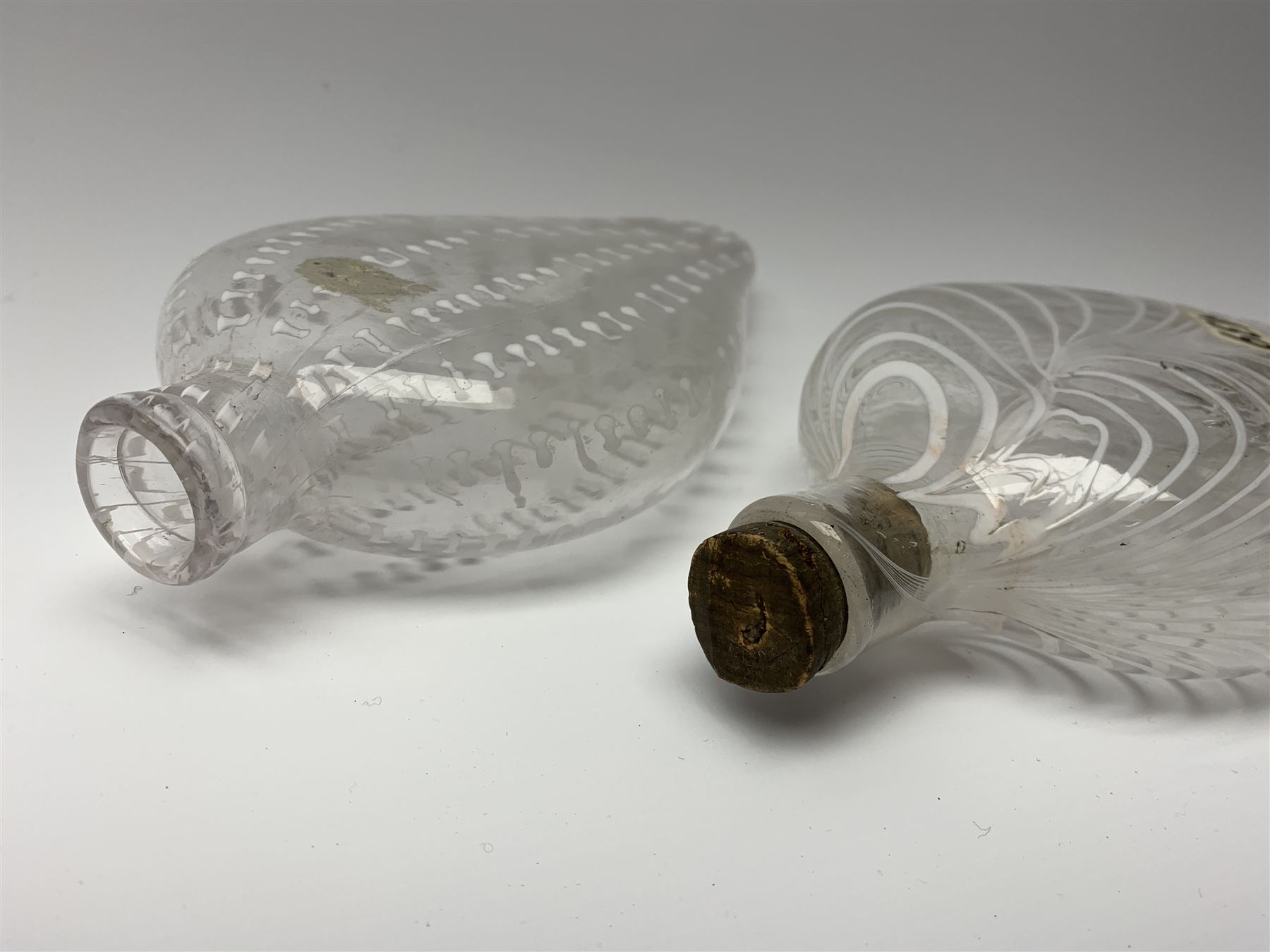 19th century Nailsea glass flask of compressed ovoid form - Image 4 of 5