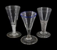 Three 18th century drinking glasses