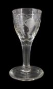 18th century drinking glass of possible Jacobite interest