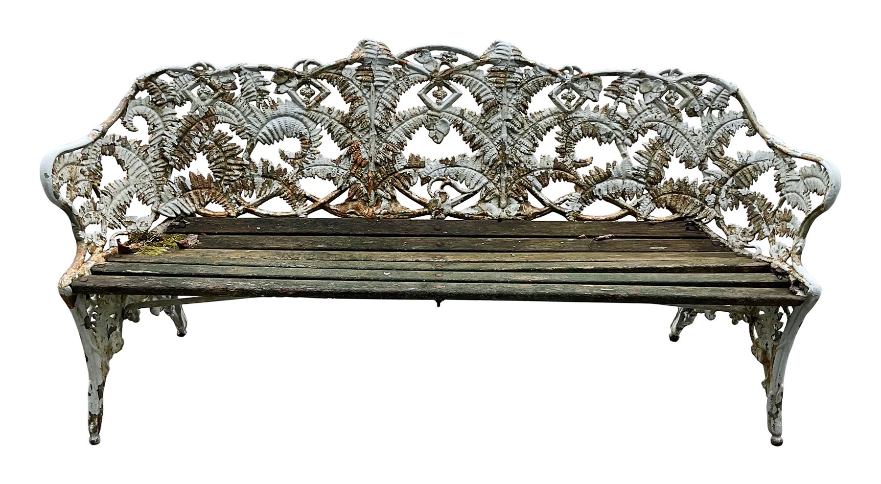 Early 20th century cast iron Coalbrookdale style garden bench