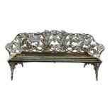 Early 20th century cast iron Coalbrookdale style garden bench