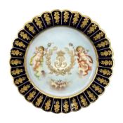 Mid 19th century Sevres Louis Philippe period porcelain cabinet plate