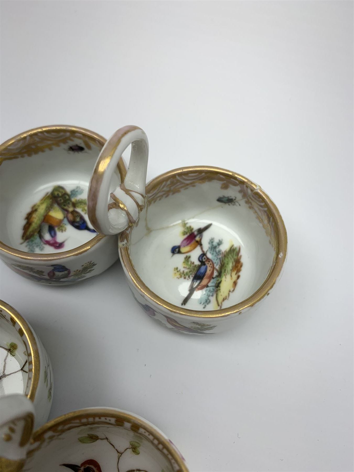 Set of four late 19th/early 20th century Meissen double salts - Image 3 of 4