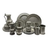 Collection of 18th and 19th century pewter