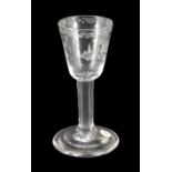 Small 18th century drinking glass of possible Jacobite interest