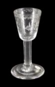 Small 18th century drinking glass of possible Jacobite interest