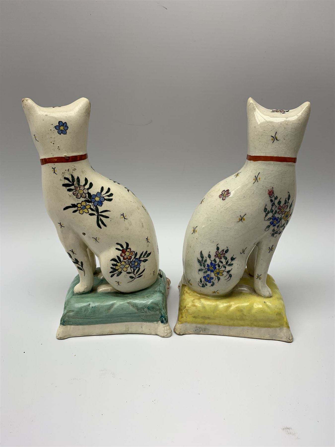 Pair of 19th century Staffordshire cats - Image 4 of 6