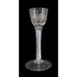 18th century drinking glass of possible Jacobite interest