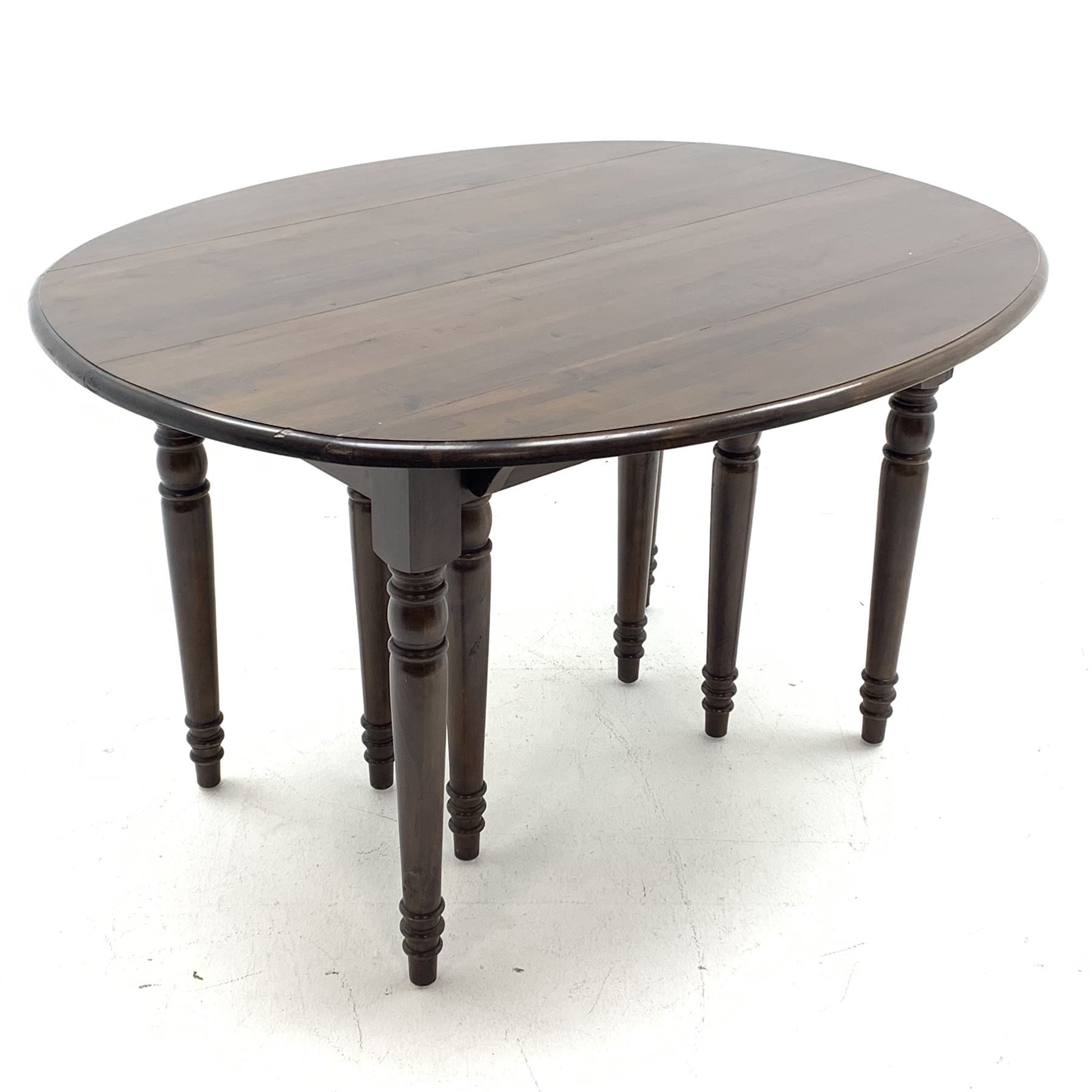 Oka Furniture - 'Petworth' French walnut extending drop leaf dining table with five additional leave - Image 3 of 4
