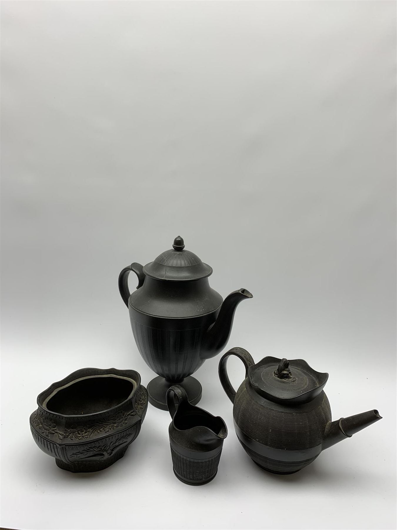 Early/mid 19th century black basalt tea wares - Image 3 of 7