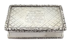 Victorian silver presentation snuff box