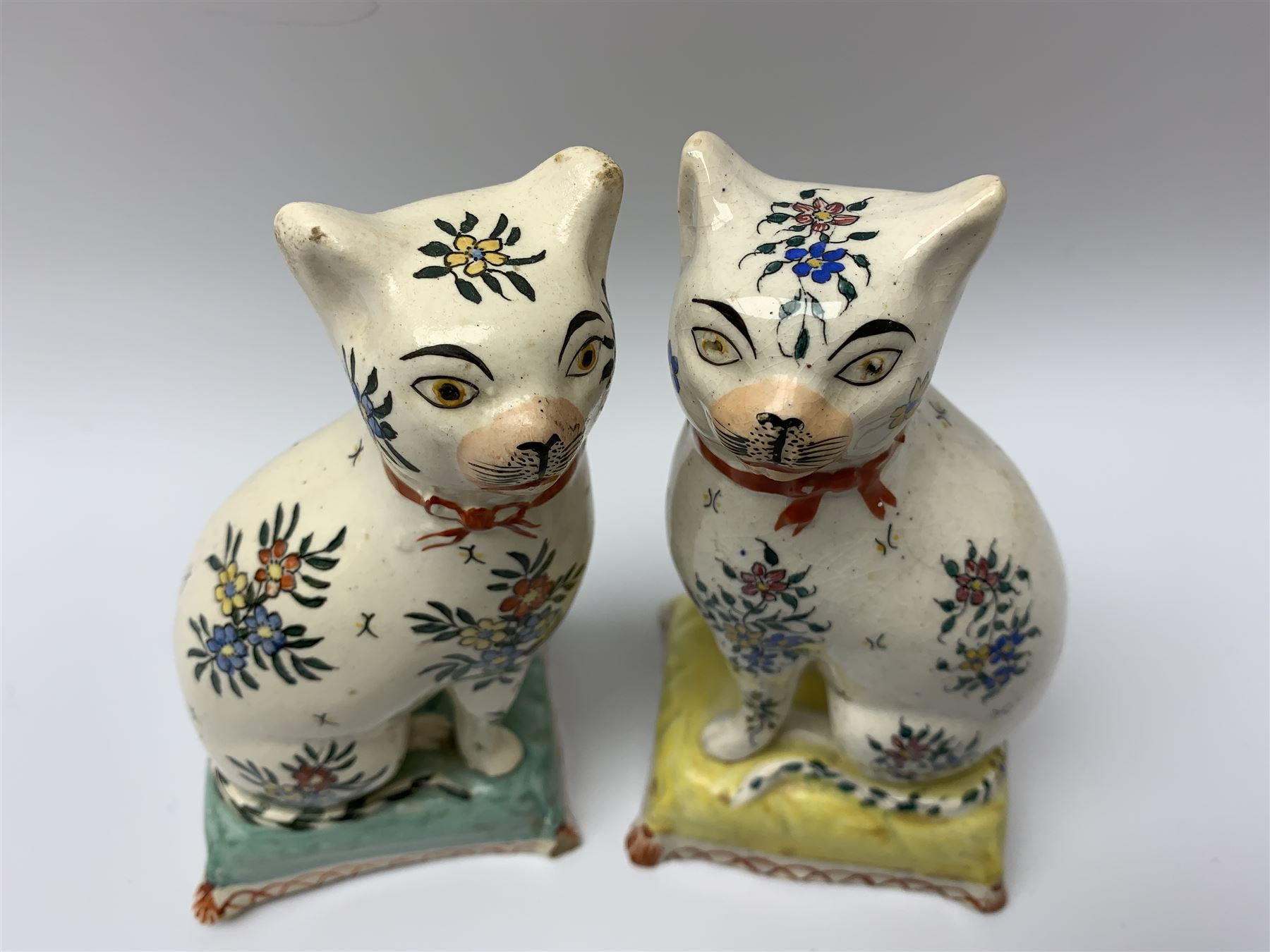 Pair of 19th century Staffordshire cats - Image 2 of 6