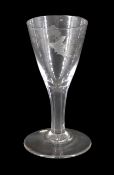 18th century drinking glass of possible Jacobite interest