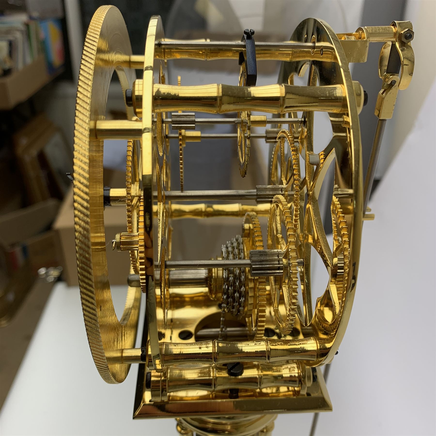 After William Smith of Musselburgh - Contemporary brass skeleton clock - Image 4 of 6