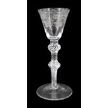 Mid 18th century wine glass