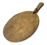 'Mouseman' oak oval cheese board